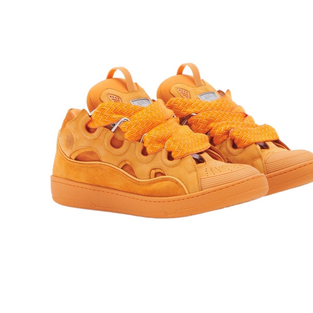 Lanvin Orange Sneakers Vibrant Canvas Low-Top